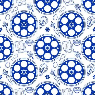 Passover holiday seamless pattern in minimal style. Jewish Holiday Symbol Stock Illustration