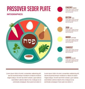 Passover seder flat icons Stock Illustration