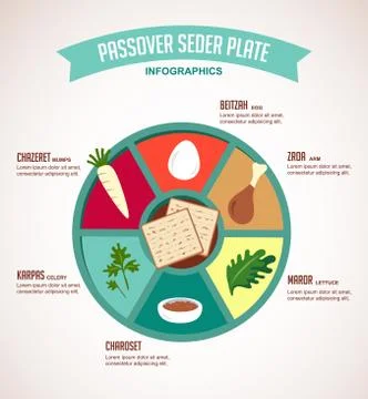 Passover seder flat icons Stock Illustration