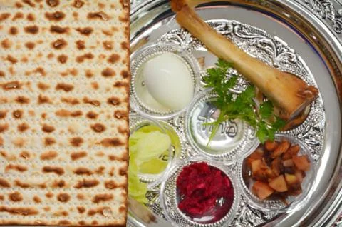 Passover seder plate Stock Photos