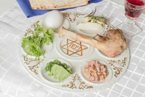 Passover Seder Plate Foto stock