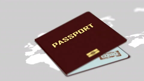 Passport with an air ticket Stock Footage 89519590