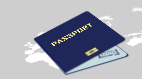 Passport with an air ticket Stock Footage 89519659