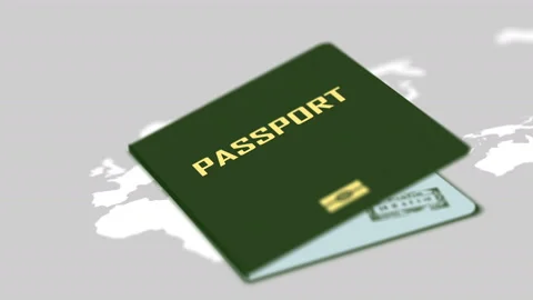 Passport with an air ticket Stock Footage 89519768