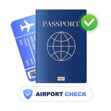 Passport airport security check. vector illustration Illustrazione stock
