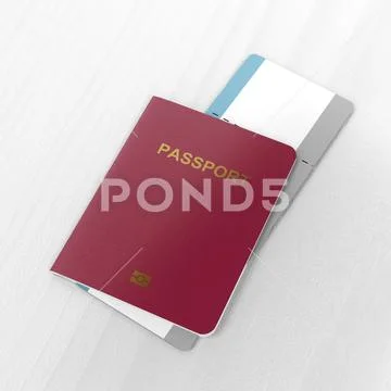 Passport and blank boarding pass Stock Illustration