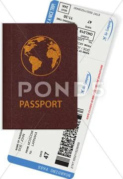 Passport and boarding pass Stock Illustration
