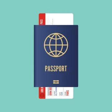 Passport and boarding pass vector illustration Stock Illustration