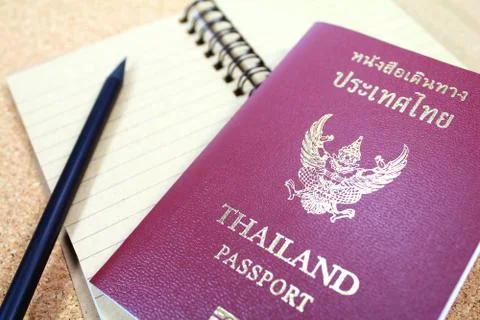 Passport and notebook Foto stock