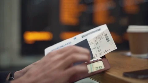 Passport and ticket Stock Footage 72251482