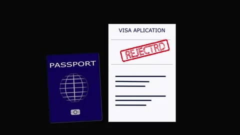 Passport and Visa Application Document Both Marked Rejected stamp animation Stock Footage 321861912