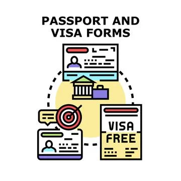 Passport and visa application process management concept Stock Illustration