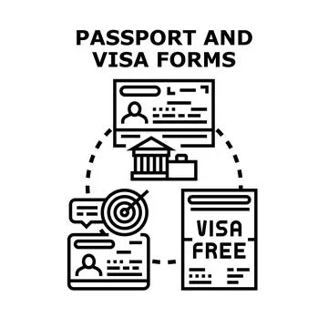 Passport and visa application process management concept Stock Illustration