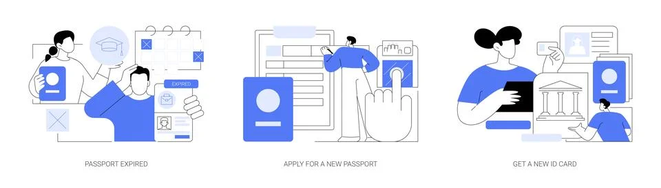 Passport application abstract concept vector illustrations. Stock Illustration