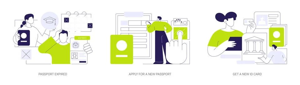 Passport application abstract concept vector illustrations. Stock Illustration