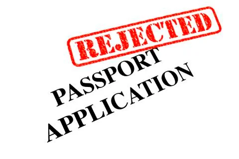 Passport Application Rejected Stock Photos
