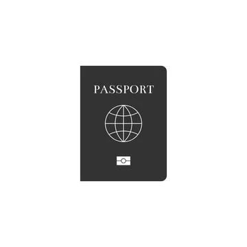 Passport with biometric data icon isolated. Identification Document. Flat design Stockillustratie