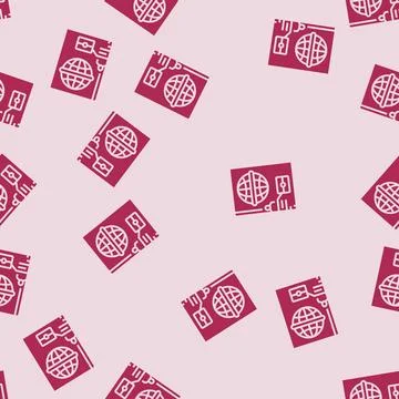 Passport biometric glyph seamless pattern Illustrazione stock