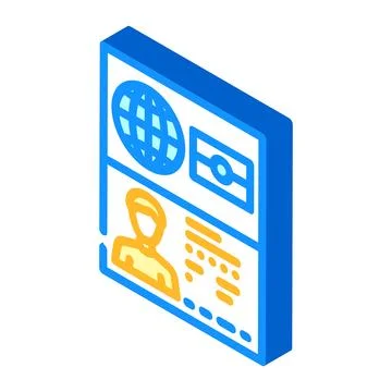 Passport biometric isometric icon vector illustration イラスト素材