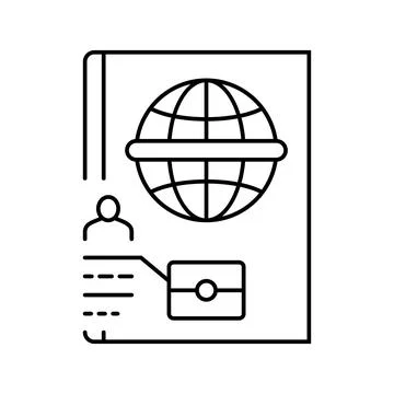 Passport biometric line icon vector illustration Illustrazione stock