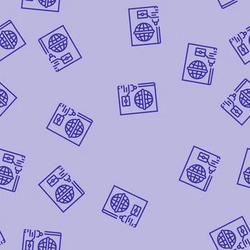 Passport biometric line seamless pattern Illustrazione stock