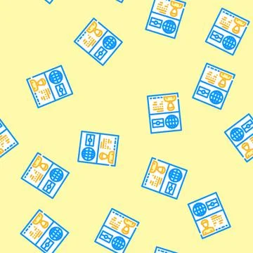 Passport biometric vector seamless pattern Stock Illustration