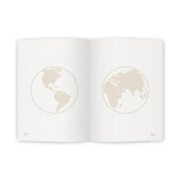 Passport blank pages for stamps. empty passport with watermark Stock Illustration
