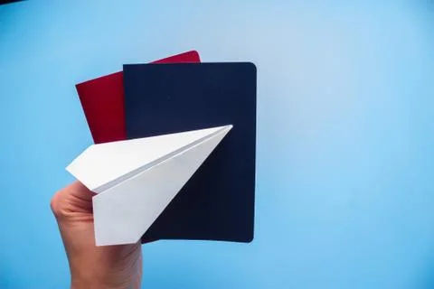 Passport on blue background Stock Photos