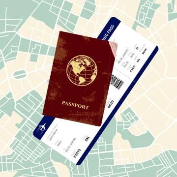 Passport with a boarding pass Stock Illustration