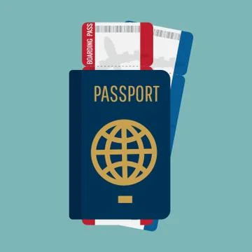 Passport with boarding pass vector illustration Stock Illustration