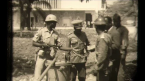 Passport check border Congo and Northern Rhodesia Stock Footage 129862997