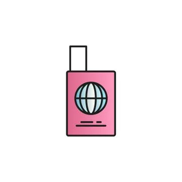 Passport color gradient vector icon Stock Illustration