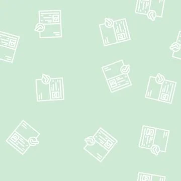 Passport compliance line vector seamless pattern Stock Illustration