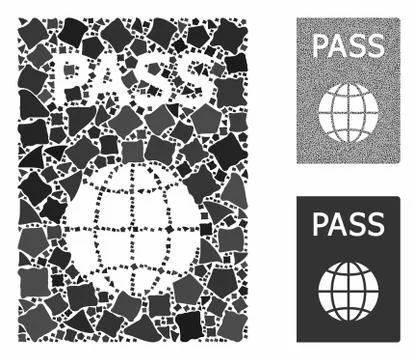 Passport Composition Icon of Bumpy Items Stockillustratie