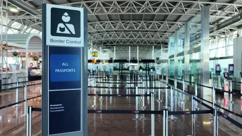 Passport Control Airport Stock Footage 317611595