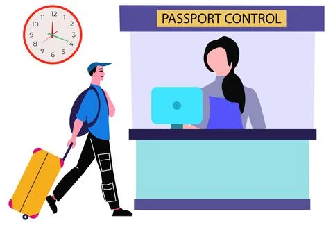 Passport Control Concept Illustration Stock Illustration
