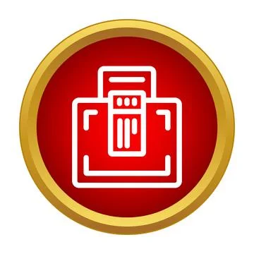 Passport control document scanning identity verification icon Stock Illustration