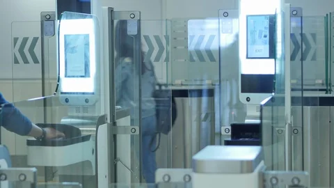 Passport control Stock Footage 129392672