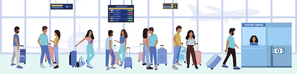Passport control Stock Illustration