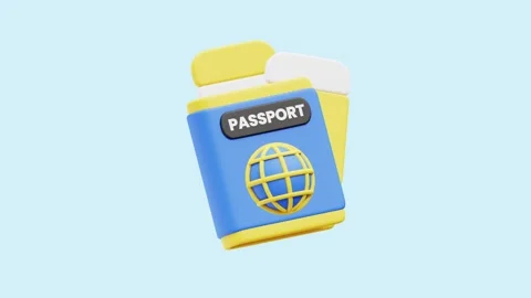 Passport Document animated 3d icon. Stock Footage 289454133