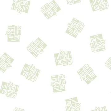Passport document approve glyph vector seamless pattern Stock Illustration