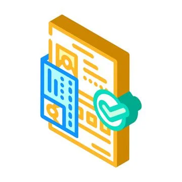 Passport document approve isometric icon vector illustration Illustrazione stock