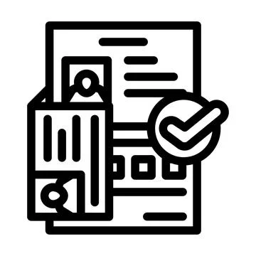 Passport document approve line icon vector illustration イラスト素材