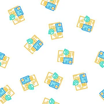 Passport document approve vector seamless pattern Stock Illustration