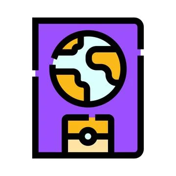 Passport document with globe for global travel identity Stock Illustration