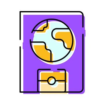 Passport document with globe for global travel and migration Stock Illustration