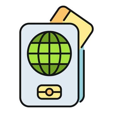 Passport document with globe icon and boarding pass Stock Illustration