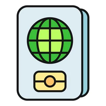 Passport document with globe icon for travel identification Stock-Illustration