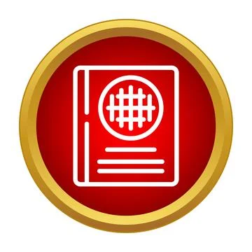 Passport document for identification and international travel icon Stock Illustration