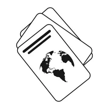 Passport document identification thin line Stock Illustration